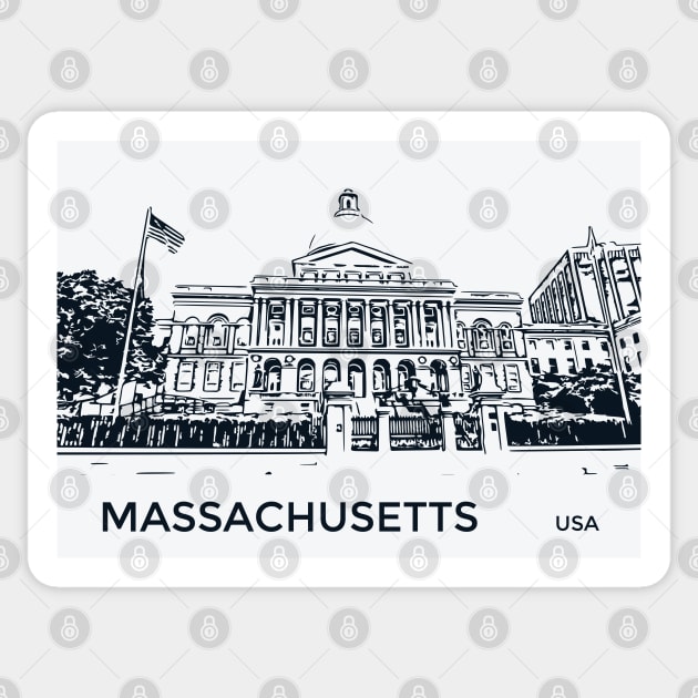 Massachusetts State USA Sticker by Lakeric